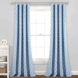 84"x52" Seaside Starfish Blackout Window Curtain Panel Blue - Lush Décor - NEW